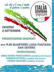 Apertura della campagna elettorale per Italia Sovrana e Popolare a San Severo