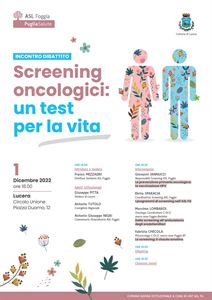 “Screening oncologici: un test per la vita”: incontro dibattito a Lucera